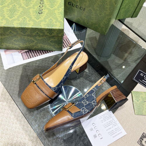 High Quality Luxury Gucci Chunky Heel Sandals – Style 55571 product detail