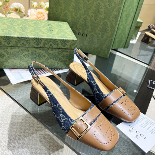 High Quality Luxury Gucci Chunky Heel Sandals – Style 55571