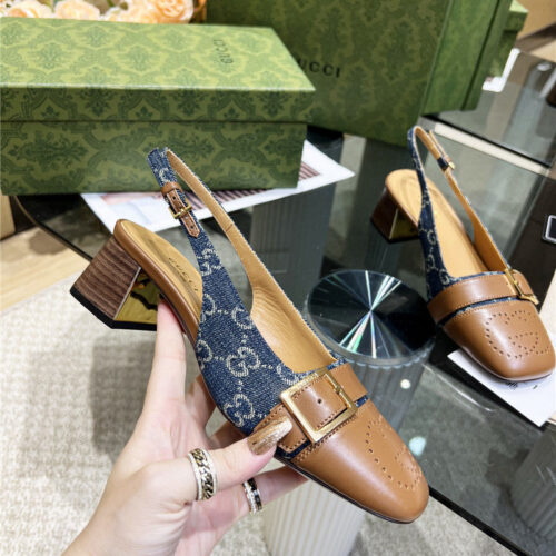 High Quality Luxury Gucci Chunky Heel Sandals – Style 55571 alternate view