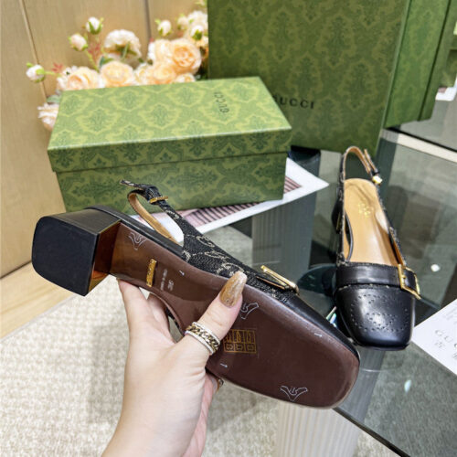 High Quality Luxury Gucci Chunky Heel Sandals – Style 53875 product detail
