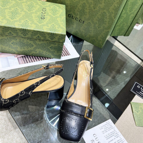 High Quality Luxury Gucci Chunky Heel Sandals – Style 53875 product detail