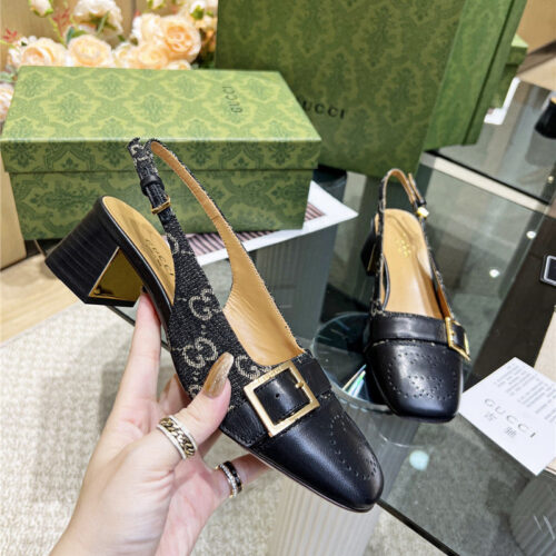 High Quality Luxury Gucci Chunky Heel Sandals – Style 53875 product detail