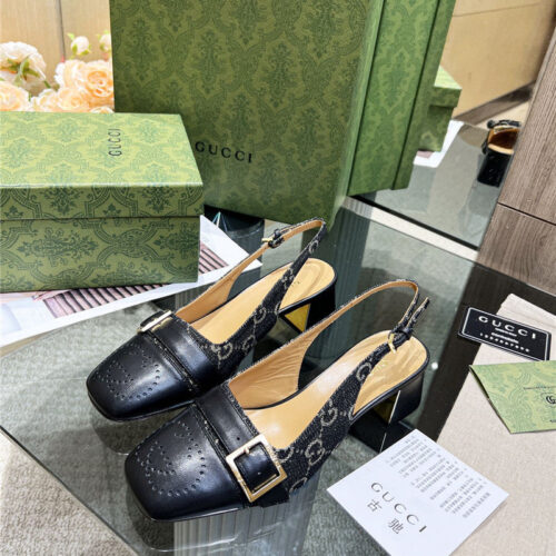 High Quality Luxury Gucci Chunky Heel Sandals – Style 53875 product detail