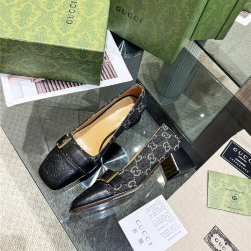 High Quality Luxury Gucci Chunky Heel Shoes product detail