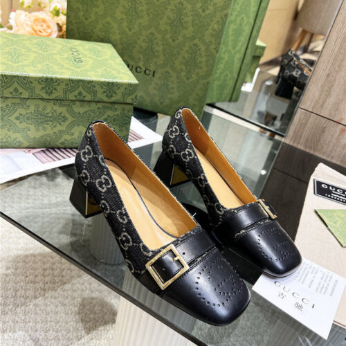 High Quality Luxury Gucci Chunky Heel Shoes
