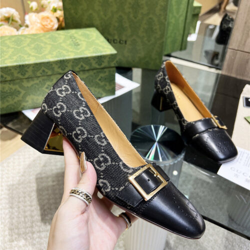 High Quality Luxury Gucci Chunky Heel Shoes alternate view