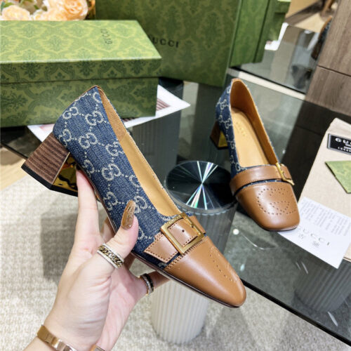 High Quality Luxury Gucci Chunky Heel Shoes – Style 17715 alternate view