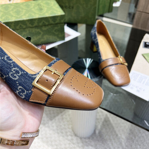 High Quality Luxury Gucci Chunky Heel Shoes – Style 17715 product detail