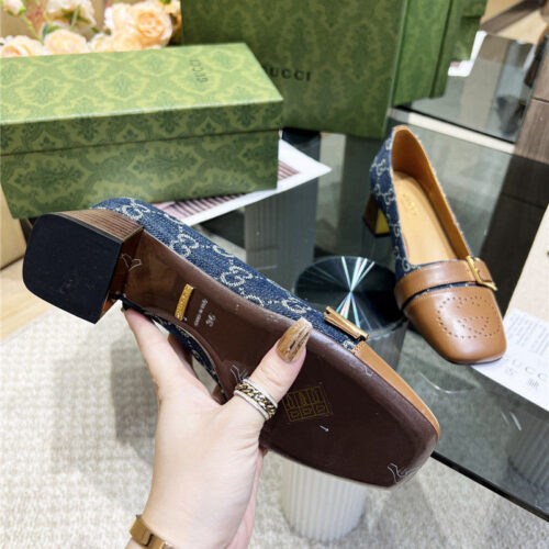 High Quality Luxury Gucci Chunky Heel Shoes – Style 17715 product detail