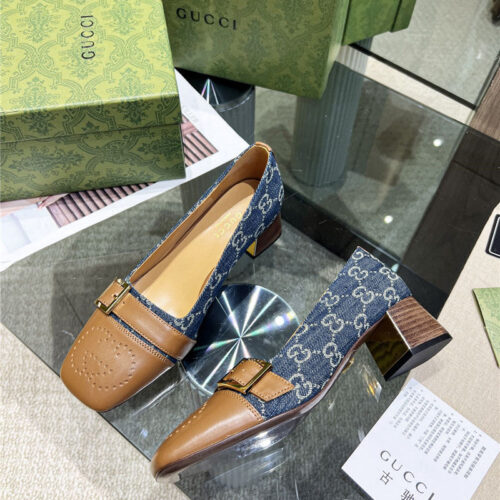 High Quality Luxury Gucci Chunky Heel Shoes – Style 17715 product detail