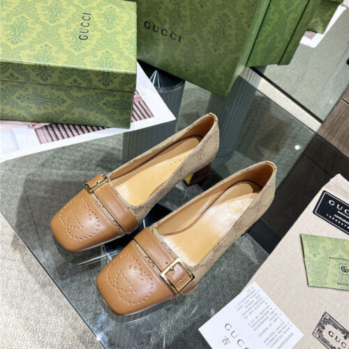 High Quality Luxury Gucci Chunky Heel Shoes – Style 48787