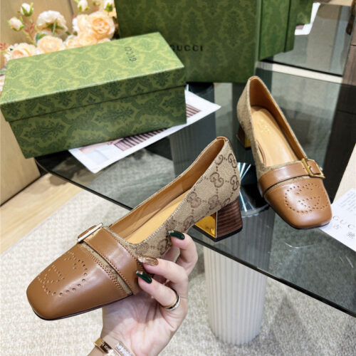 High Quality Luxury Gucci Chunky Heel Shoes – Style 48787 product detail