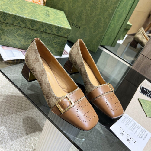 High Quality Luxury Gucci Chunky Heel Shoes – Style 48787 alternate view