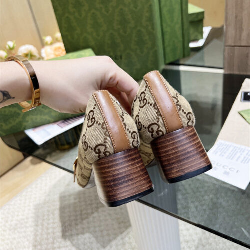 High Quality Luxury Gucci Chunky Heel Shoes – Style 48787 product detail