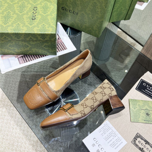 High Quality Luxury Gucci Chunky Heel Shoes – Style 48787 product detail