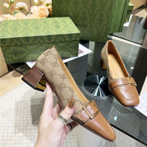 High Quality Luxury Gucci Chunky Heel Shoes – Style 48787 product detail