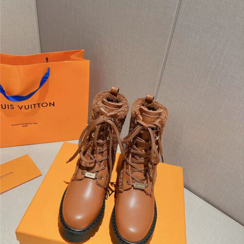 High Quality Luxury Louis Vuitton Lamb Wool Ankle Boots product detail