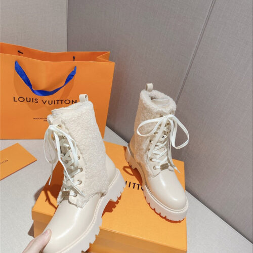 High Quality Luxury Louis Vuitton Lamb Wool Ankle Boots – Style 10499 product detail