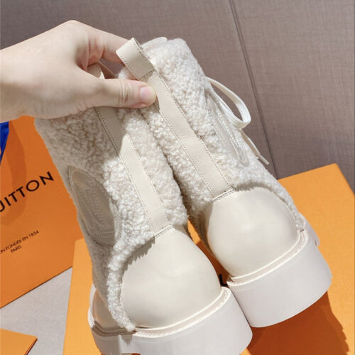 High Quality Luxury Louis Vuitton Lamb Wool Ankle Boots – Style 10499 product detail