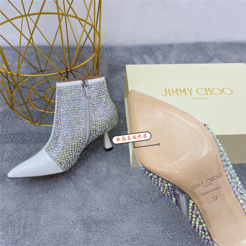 High Quality Luxury Jimmy Choo Pointed Drill Booties – Style 89207 product detail