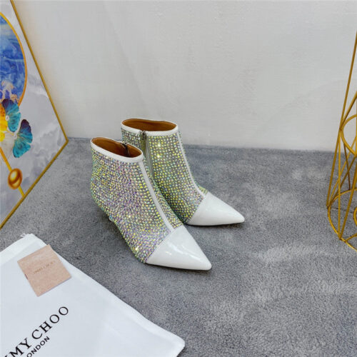 High Quality Luxury Jimmy Choo Pointed Drill Booties – Style 89207 product detail