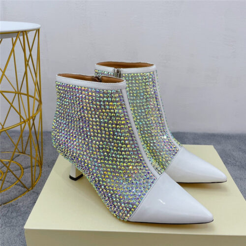 High Quality Luxury Jimmy Choo Pointed Drill Booties – Style 89207