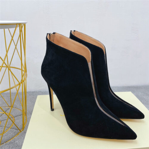High Quality Luxury Jimmy Choo Pointed Toe Heeled Booties – Style 46807