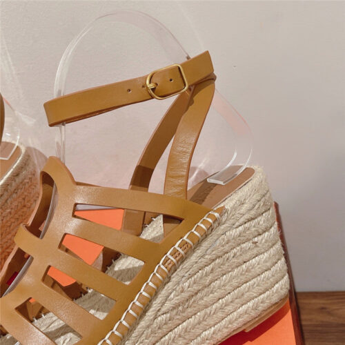 High Quality Luxury Hermes Early Spring New Straw Sandals product detail