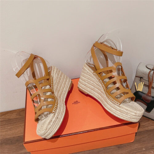 High Quality Luxury Hermes Early Spring New Straw Sandals product detail