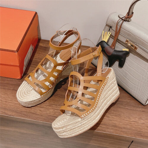 High Quality Luxury Hermes Early Spring New Straw Sandals product detail
