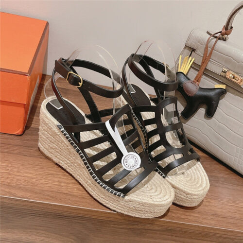 High Quality Luxury Hermes Early Spring New Straw Sandals – Style 34339 product detail
