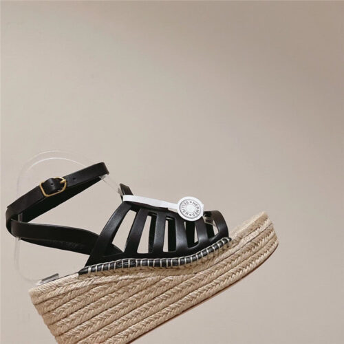 High Quality Luxury Hermes Early Spring New Straw Sandals – Style 34339 alternate view