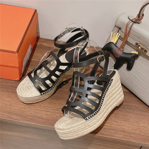 High Quality Luxury Hermes Early Spring New Straw Sandals – Style 34339 product detail