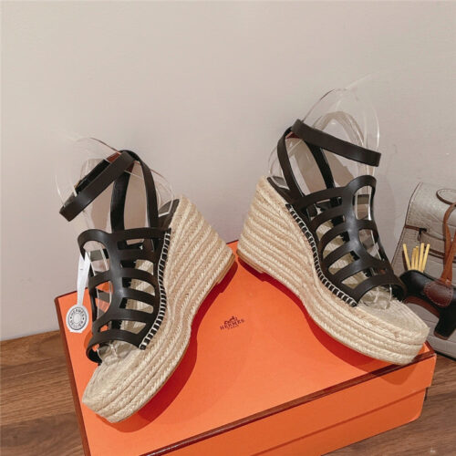 High Quality Luxury Hermes Early Spring New Straw Sandals – Style 34339 product detail