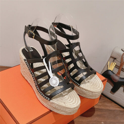 High Quality Luxury Hermes Early Spring New Straw Sandals – Style 34339