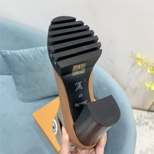 High Quality Luxury Louis Vuitton Wool Barrel Chunky Heel Ankle Boots product detail