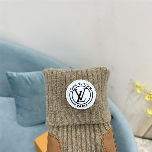 High Quality Luxury Louis Vuitton Wool Barrel Chunky Heel Ankle Boots product detail