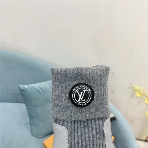 High Quality Luxury Louis Vuitton Wool Barrel Chunky Heel Ankle Boots – Style 66531 product detail