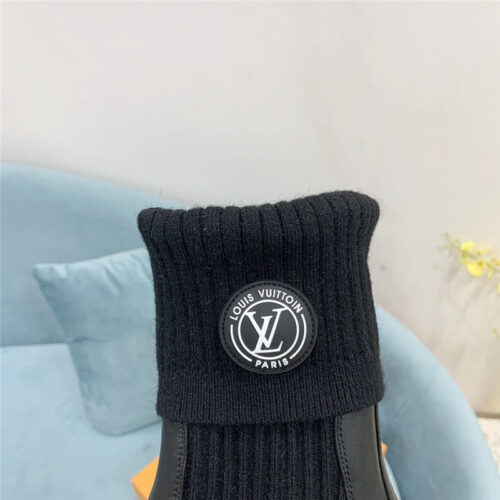 High Quality Luxury Louis Vuitton Wool Barrel Chunky Heel Ankle Boots – Style 87427 product detail