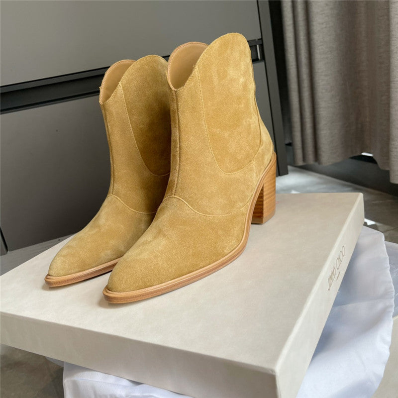 High Quality Luxury Jimmy Choo Leather Suede Rider Boots product detail