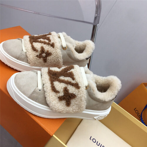 High Quality Luxury Louis Vuitton Wool Platform Sneakers product detail