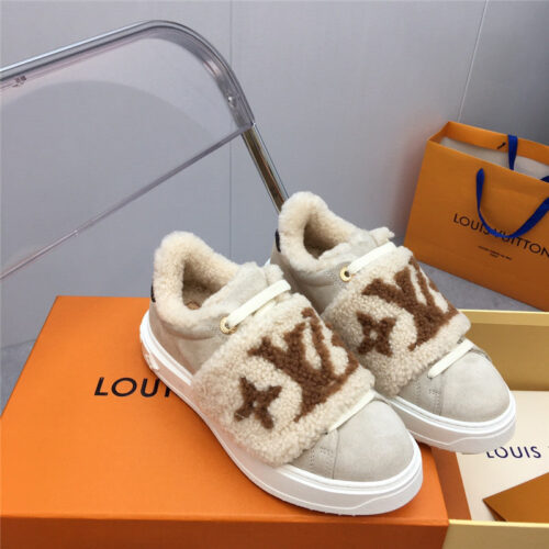 High Quality Luxury Louis Vuitton Wool Platform Sneakers