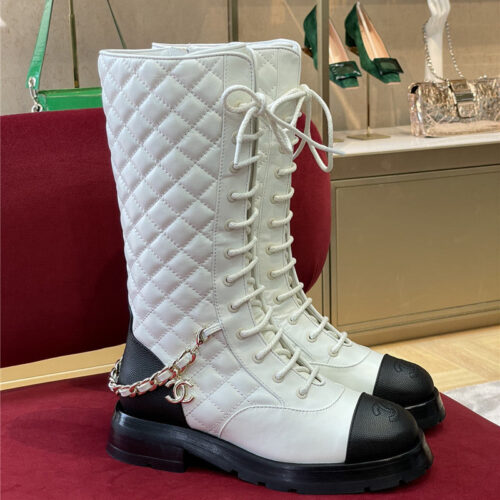High Quality Luxury Chanel Lace Up Long Boots – Style 75526