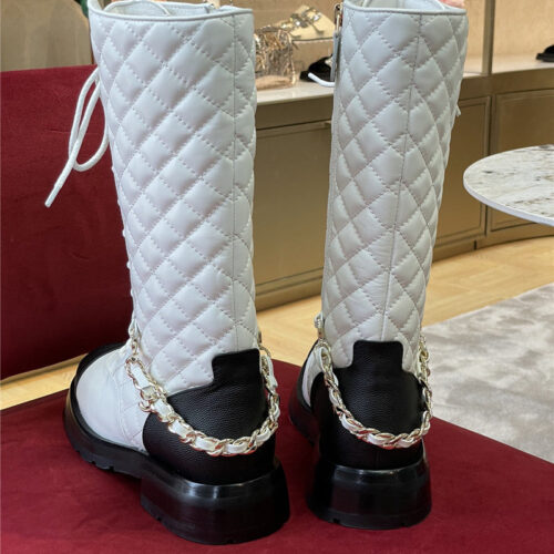 High Quality Luxury Chanel Lace Up Long Boots – Style 75526 alternate view