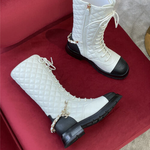 High Quality Luxury Chanel Lace Up Long Boots – Style 75526 product detail