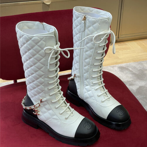 High Quality Luxury Chanel Lace Up Long Boots – Style 75526 product detail
