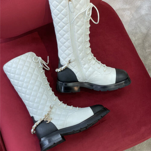 High Quality Luxury Chanel Lace Up Long Boots – Style 75526 product detail