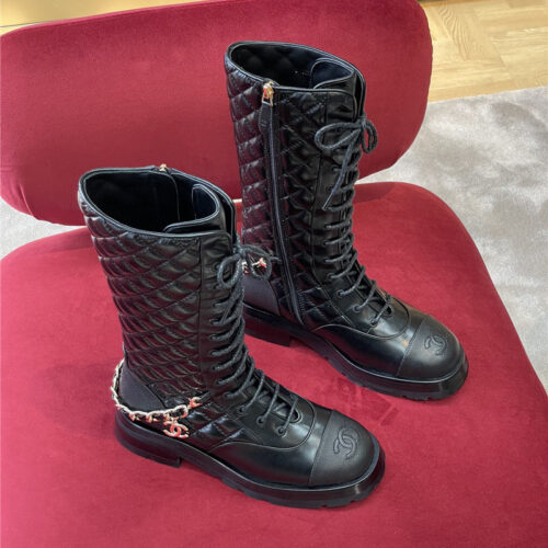 High Quality Luxury Chanel Lace Up Long Boots alternate view