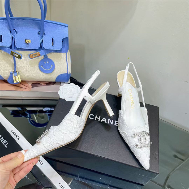 High Quality Luxury Chanel Pearl Double C Pendant Diamond Shoes – Style 96646 product detail