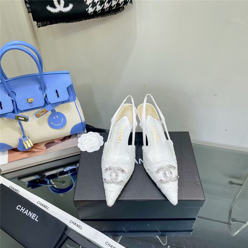 High Quality Luxury Chanel Pearl Double C Pendant Diamond Shoes – Style 96646 product detail
